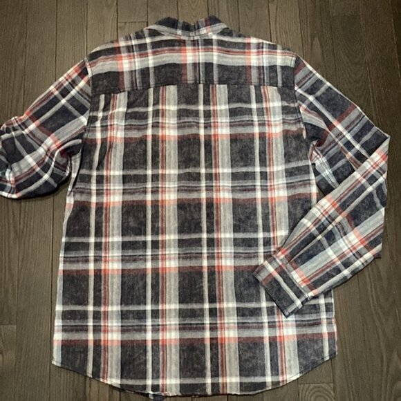 BUFFALO David Bitton Blue Plaid Saldio Cotton Button Down Large​​​​ - Picture 7 of 12